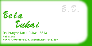 bela dukai business card